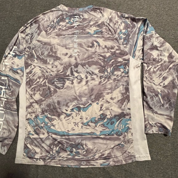 Huk Mossy Oak Performace shirt with logo on R sleeve, back and front. Sz S - Picture 4 of 4